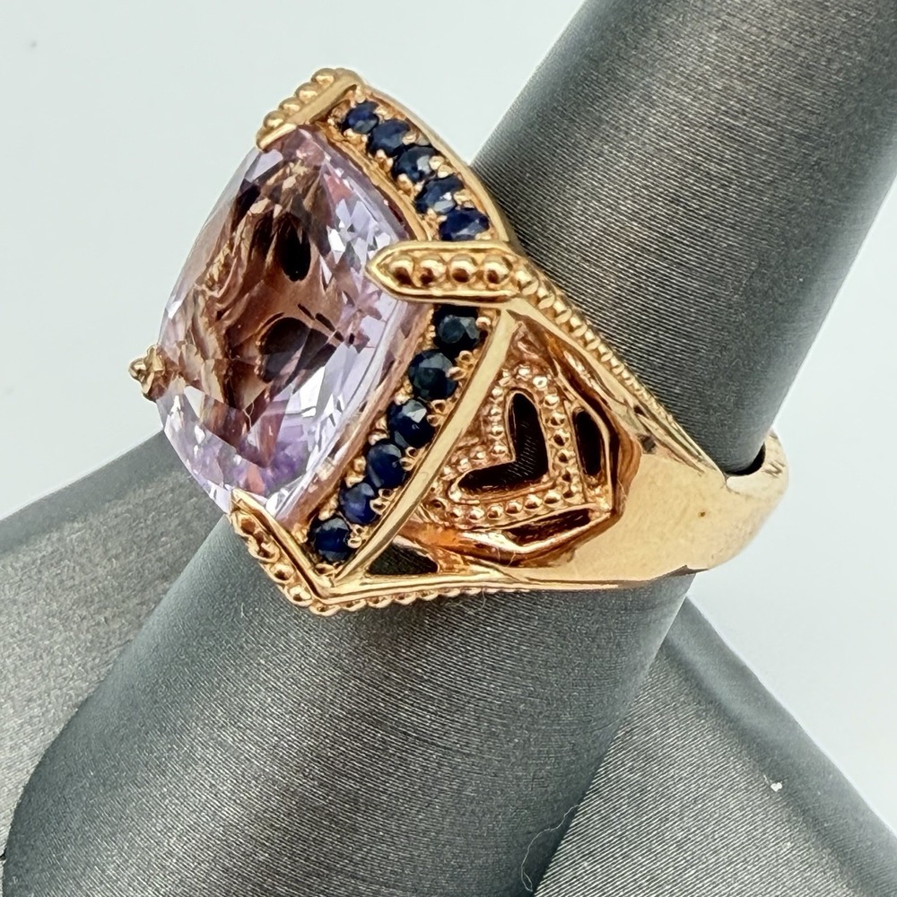 Lorenzo MICHELLE ALBALA Sterling Levander Stone Ring Blue Sapphire QVC Size 7